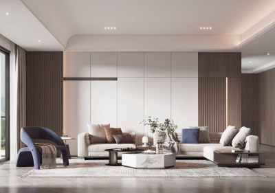 现代家居客厅3D模型下载